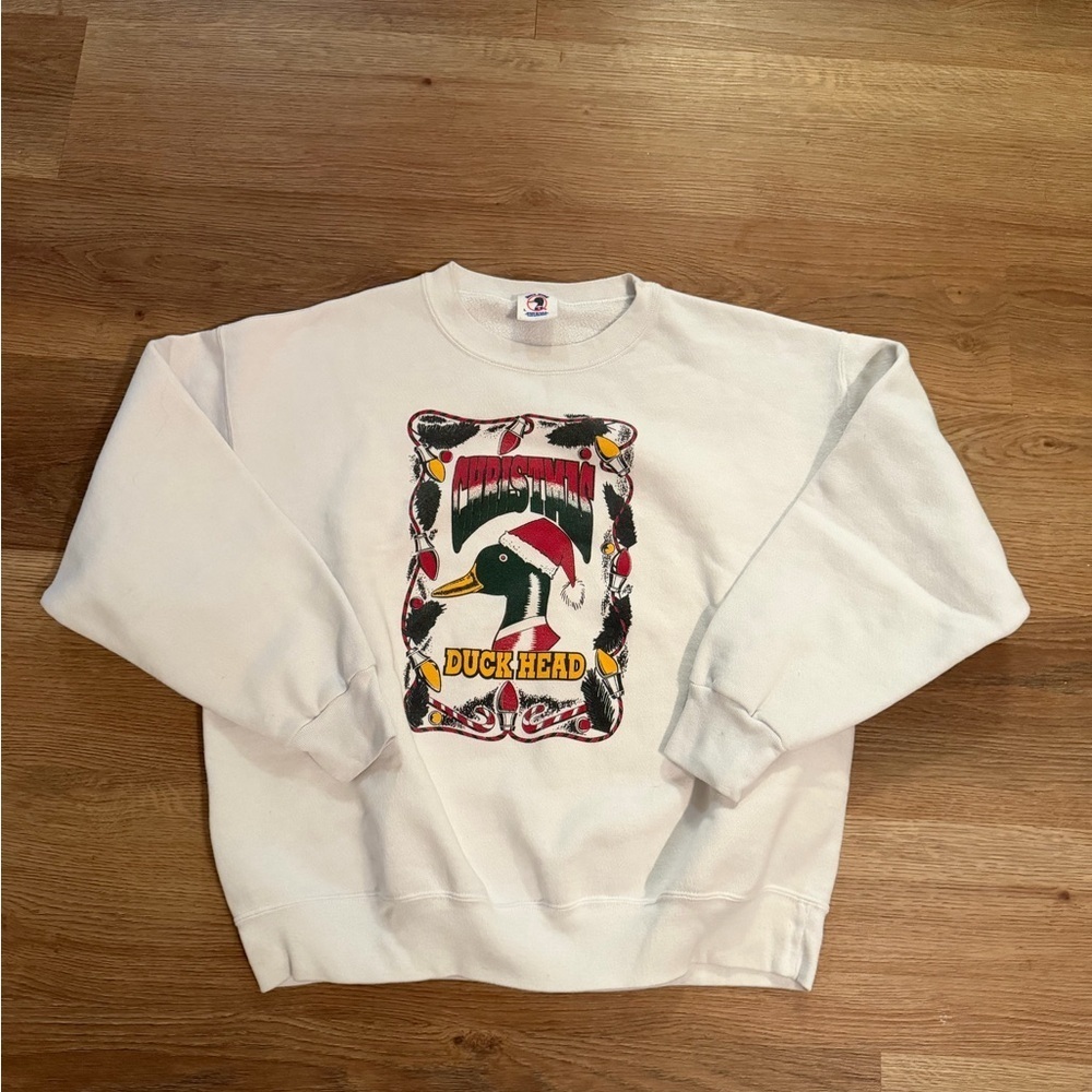 Duck Head White Graphic Crewneck Sweater